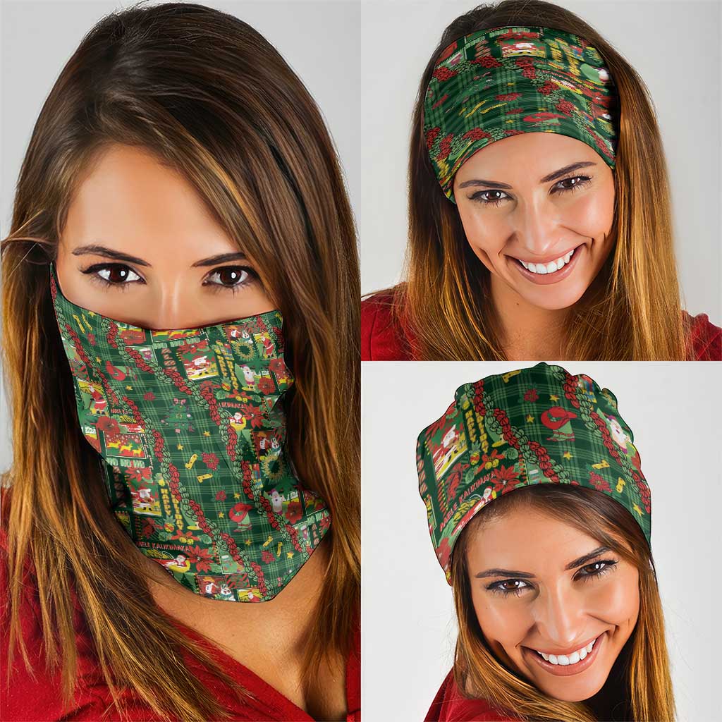 Mele Kalikimaka Pakalana Pikake Lei Neck Gaiter Hawaiian Rodeo Paniolo Ulaula Palaka LT9 - Polynesian Pride