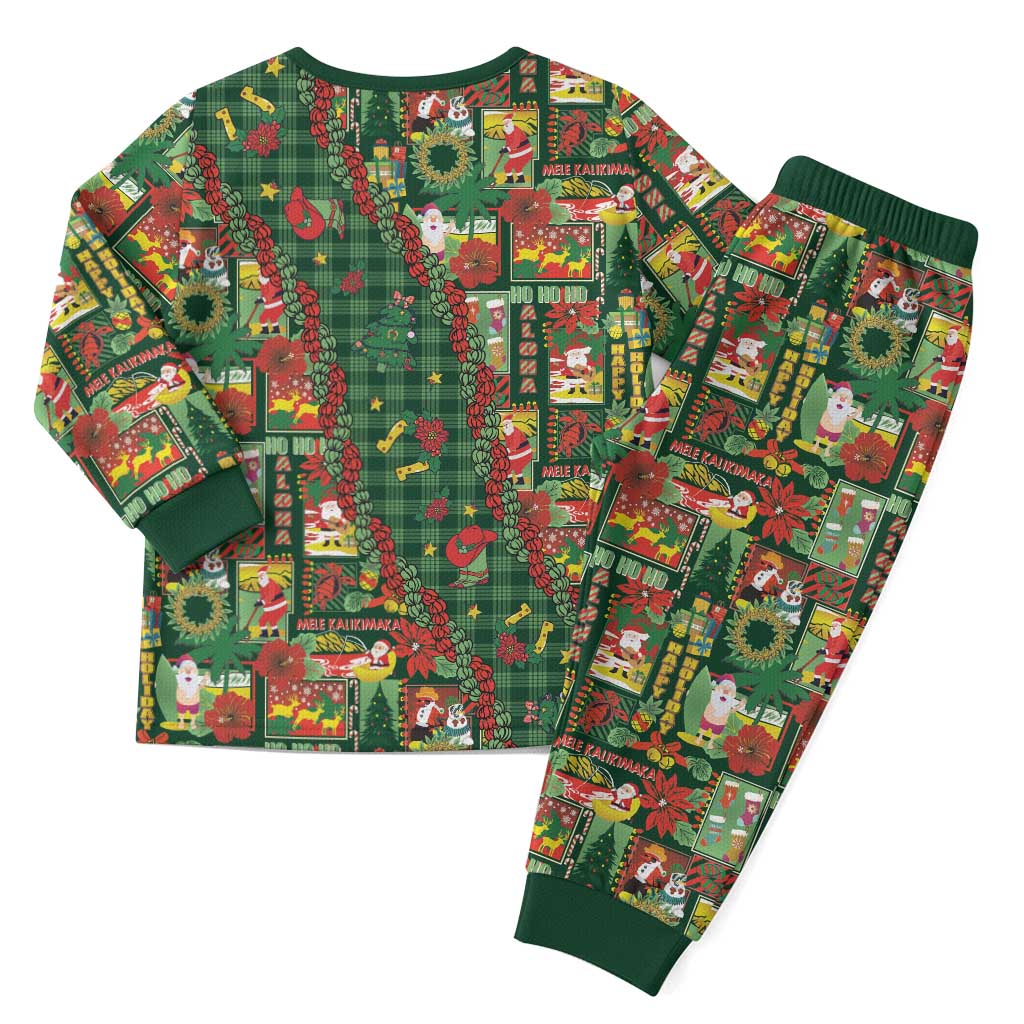 Mele Kalikimaka Pakalana Pikake Lei Christmas Pajama Set Hawaiian Rodeo Paniolo Ulaula Palaka LT9 - Polynesian Pride