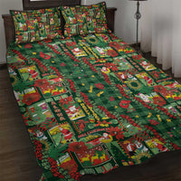 Mele Kalikimaka Pakalana Pikake Lei Quilt Bed Set Hawaiian Rodeo Paniolo Ulaula Palaka LT9 Red - Polynesian Pride