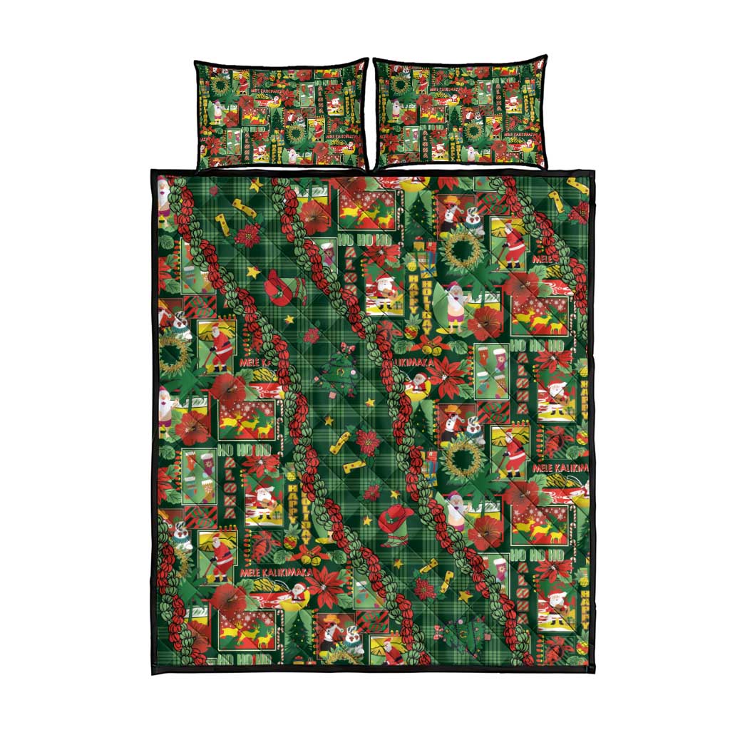 Mele Kalikimaka Pakalana Pikake Lei Quilt Bed Set Hawaiian Rodeo Paniolo Ulaula Palaka LT9 - Polynesian Pride
