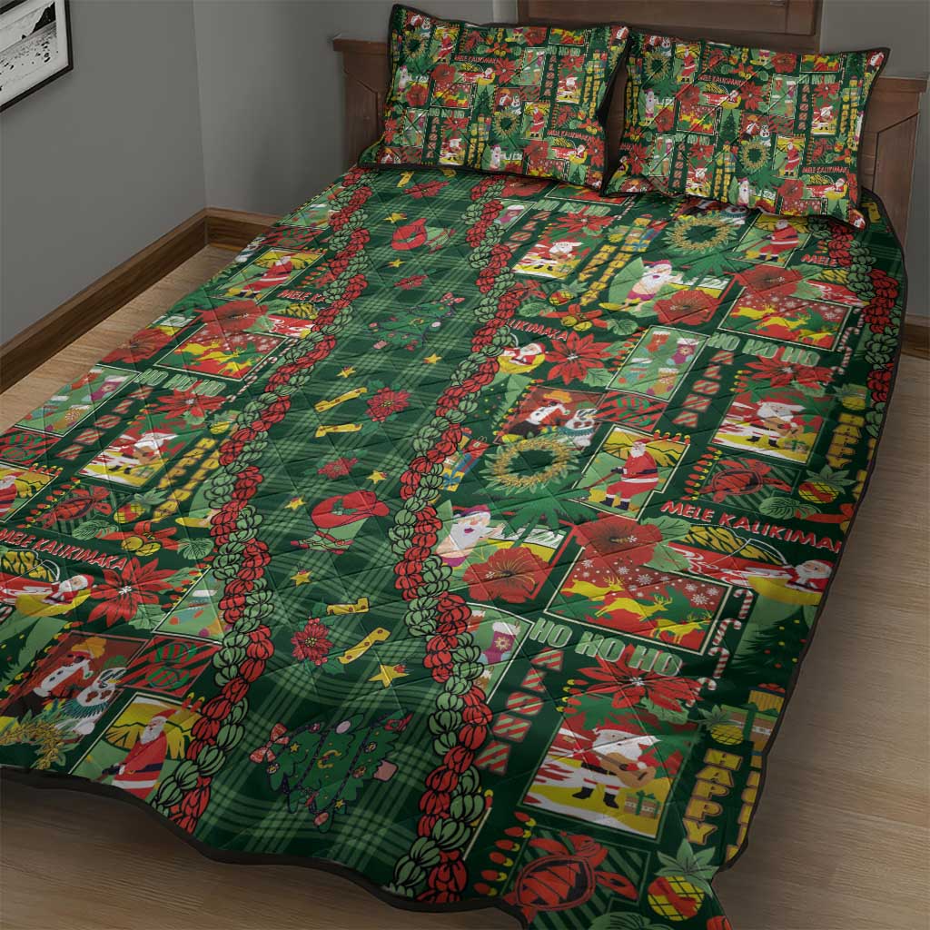 Mele Kalikimaka Pakalana Pikake Lei Quilt Bed Set Hawaiian Rodeo Paniolo Ulaula Palaka LT9 - Polynesian Pride