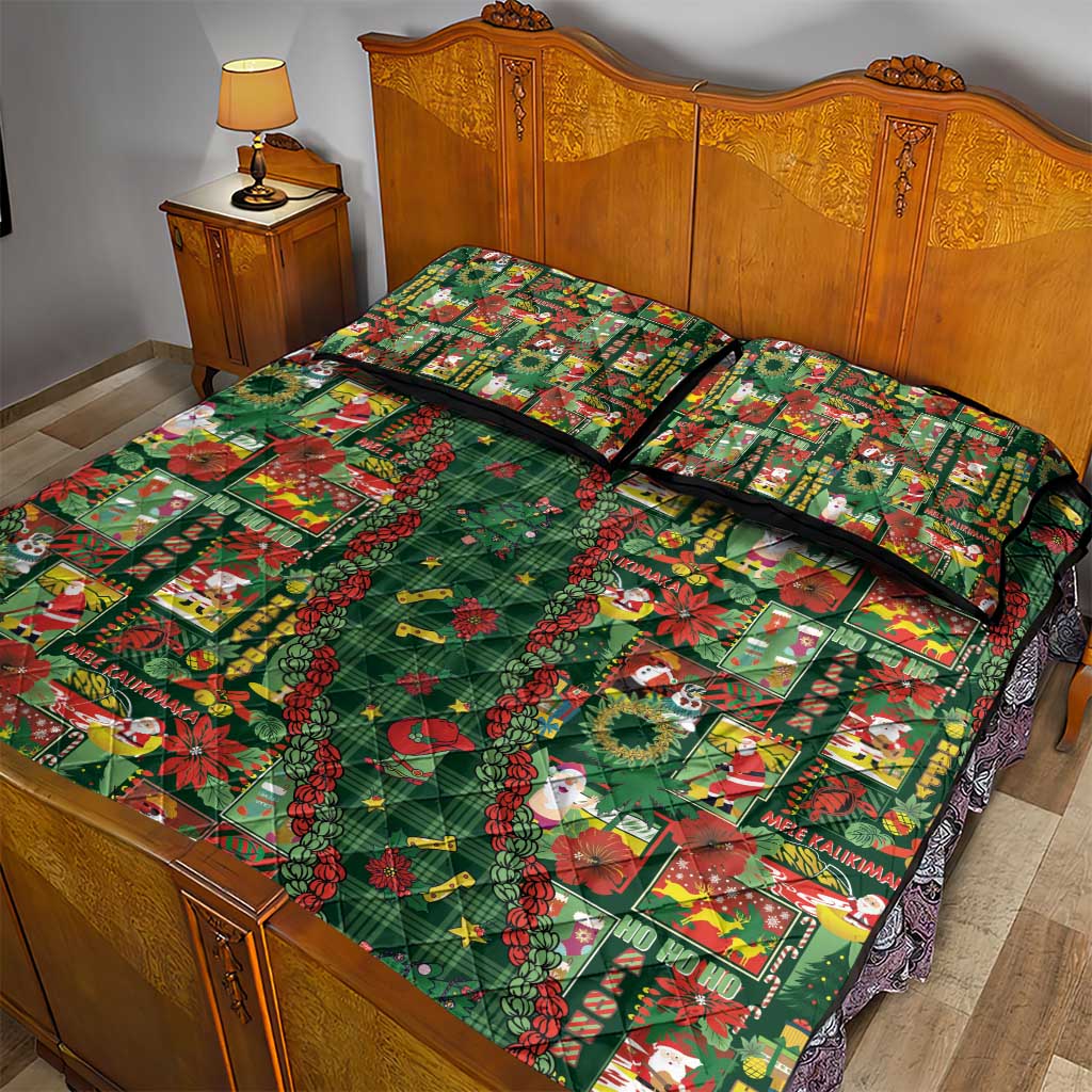 Mele Kalikimaka Pakalana Pikake Lei Quilt Bed Set Hawaiian Rodeo Paniolo Ulaula Palaka LT9 - Polynesian Pride