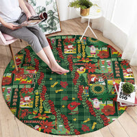 Mele Kalikimaka Pakalana Pikake Lei Round Carpet Hawaiian Rodeo Paniolo Ulaula Palaka LT9 - Polynesian Pride