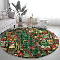 Mele Kalikimaka Pakalana Pikake Lei Round Carpet Hawaiian Rodeo Paniolo Ulaula Palaka LT9 - Polynesian Pride