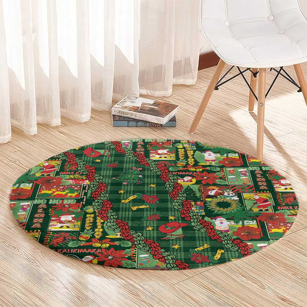 Mele Kalikimaka Pakalana Pikake Lei Round Carpet Hawaiian Rodeo Paniolo Ulaula Palaka LT9 - Polynesian Pride