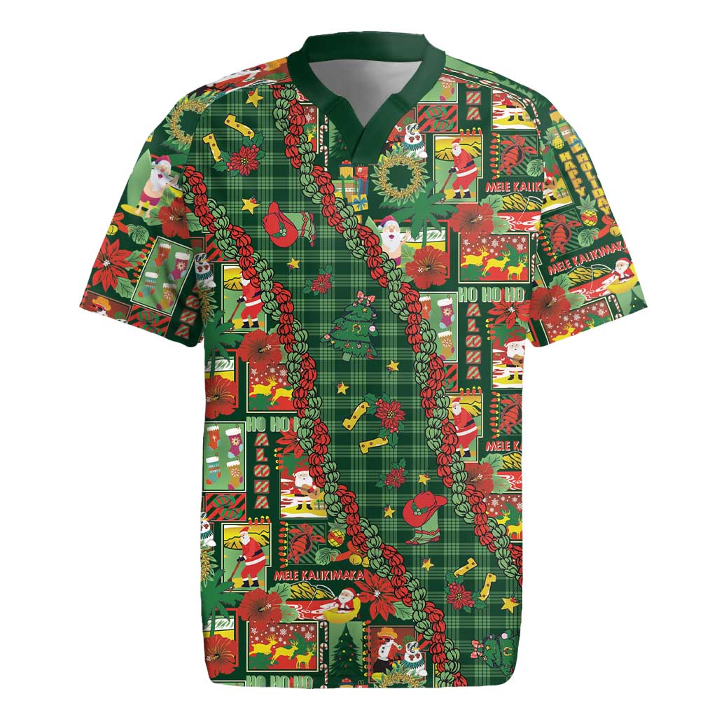 Mele Kalikimaka Pakalana Pikake Lei Rugby Jersey Hawaiian Rodeo Paniolo Ulaula Palaka - Polynesian Pride