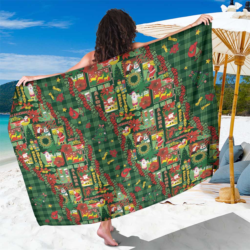 Mele Kalikimaka Pakalana Pikake Lei Sarong Hawaiian Rodeo Paniolo Ulaula Palaka LT9 One Size 44 x 66 inches Red - Polynesian Pride