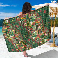 Mele Kalikimaka Pakalana Pikake Lei Sarong Hawaiian Rodeo Paniolo Ulaula Palaka LT9 One Size 44 x 66 inches Red - Polynesian Pride