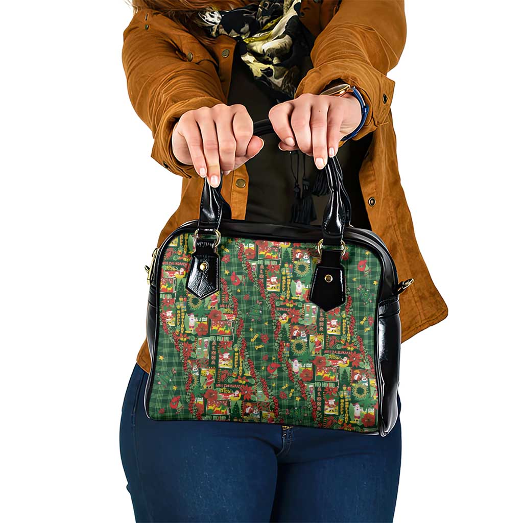 Mele Kalikimaka Pakalana Pikake Lei Shoulder Handbag Hawaiian Rodeo Paniolo Ulaula Palaka LT9 One Size Red - Polynesian Pride