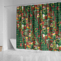 Mele Kalikimaka Pakalana Pikake Lei Shower Curtain Hawaiian Rodeo Paniolo Ulaula Palaka LT9 - Polynesian Pride