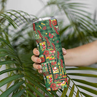 Mele Kalikimaka Pakalana Pikake Lei Skinny Tumbler Hawaiian Rodeo Paniolo Ulaula Palaka LT9 - Polynesian Pride