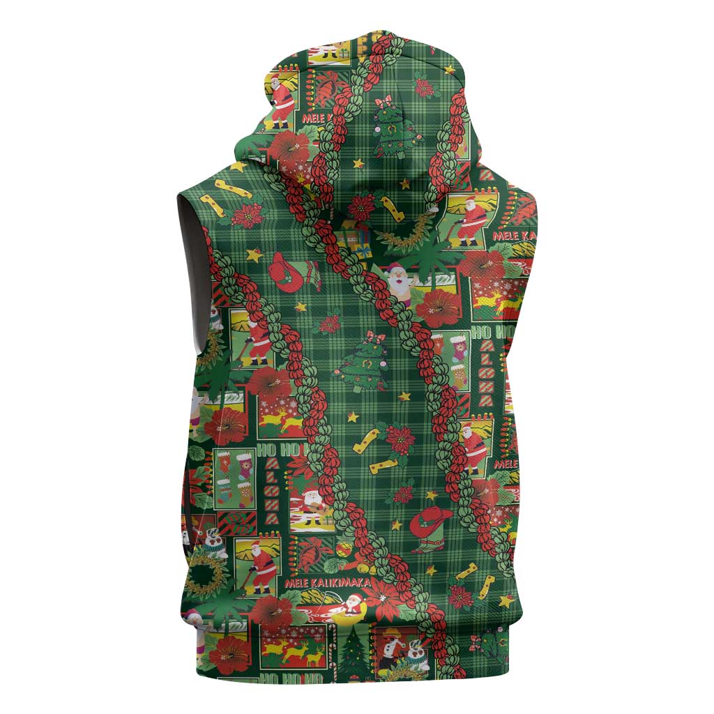 Mele Kalikimaka Pakalana Pikake Lei Sleeveless Hoodie Hawaiian Rodeo Paniolo Ulaula Palaka LT9 - Polynesian Pride
