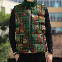 Mele Kalikimaka Pakalana Pikake Lei Sleeveless Puffer Jacket Hawaiian Rodeo Paniolo Ulaula Palaka LT9 - Polynesian Pride