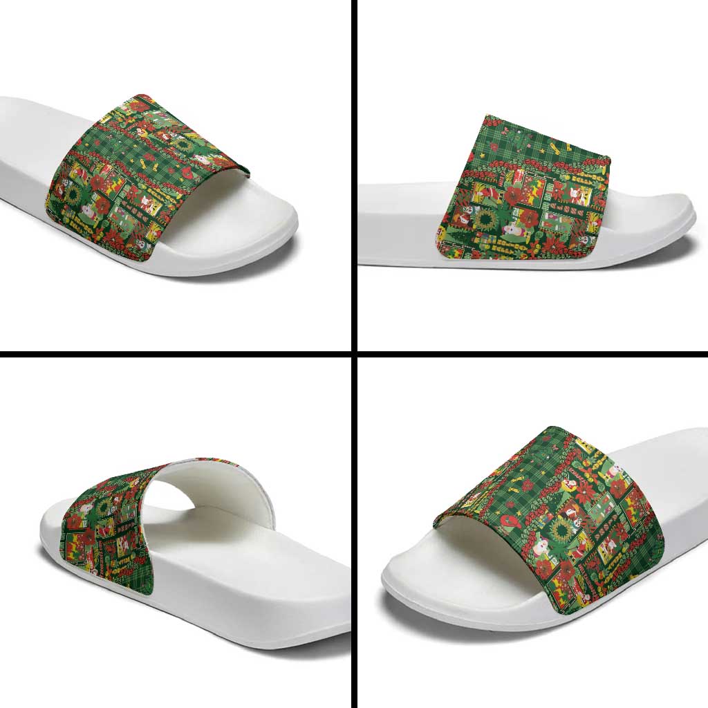 Mele Kalikimaka Pakalana Pikake Lei Slide Sandals Hawaiian Rodeo Paniolo Ulaula Palaka LT9 - Polynesian Pride