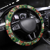 Mele Kalikimaka Pakalana Pikake Lei Steering Wheel Cover Hawaiian Rodeo Paniolo Ulaula Palaka LT9 Universal Fit Red - Polynesian Pride