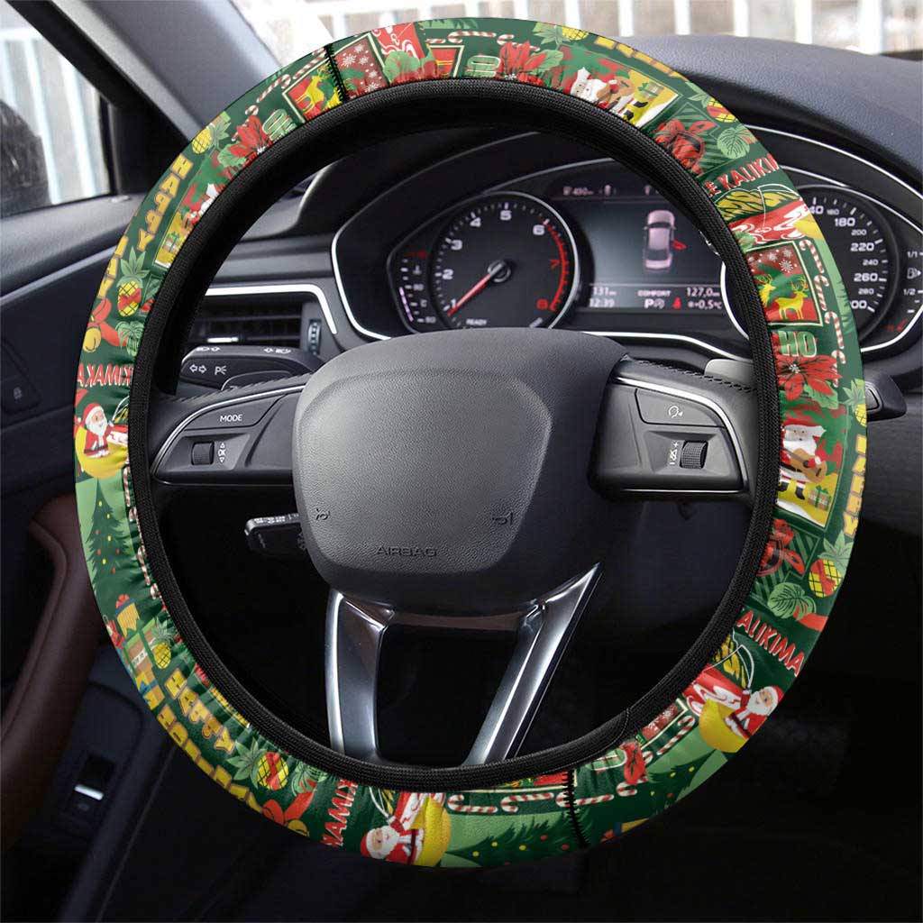 Mele Kalikimaka Pakalana Pikake Lei Steering Wheel Cover Hawaiian Rodeo Paniolo Ulaula Palaka LT9 - Polynesian Pride