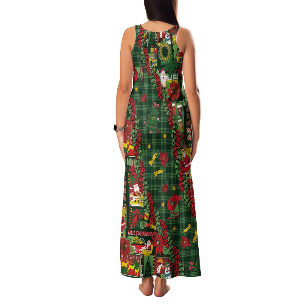 Mele Kalikimaka Pakalana Pikake Lei Tank Maxi Dress Hawaiian Rodeo Paniolo Ulaula Palaka LT9 - Polynesian Pride