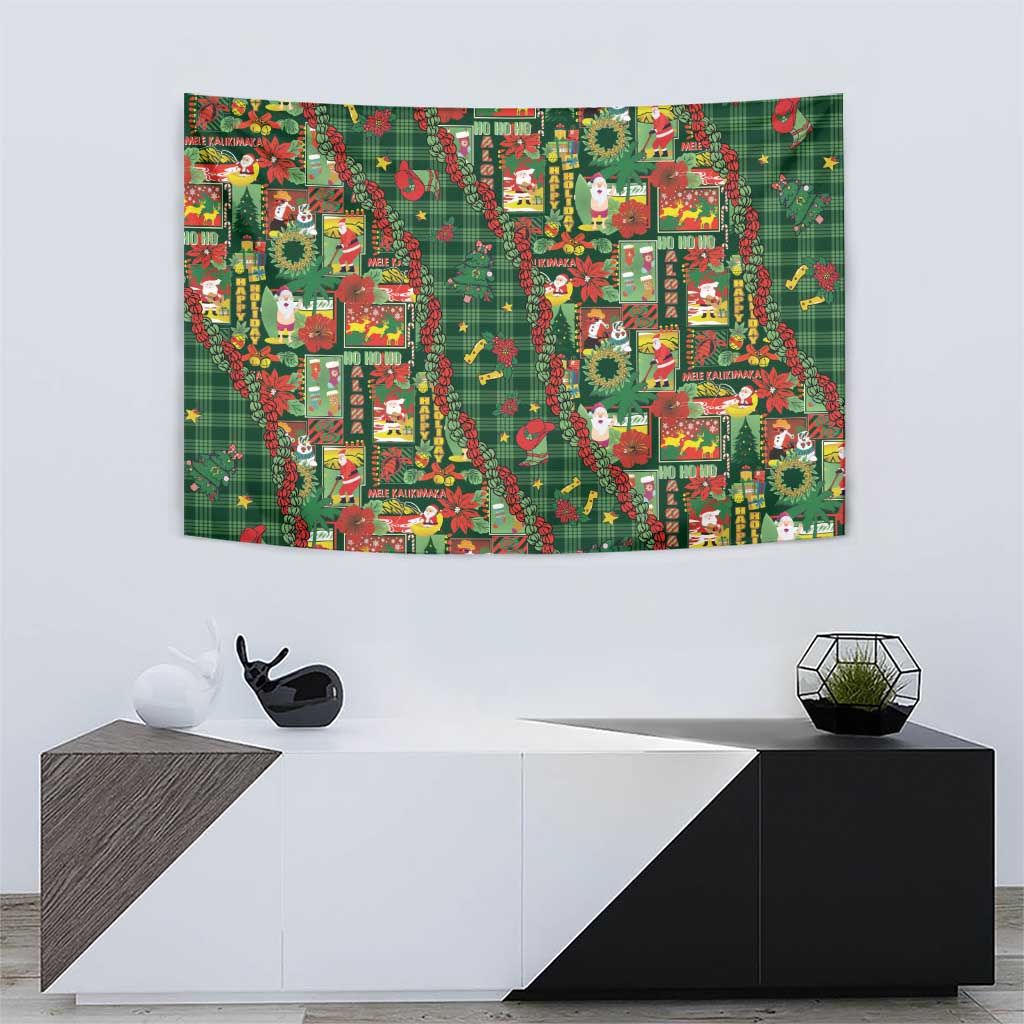 Mele Kalikimaka Pakalana Pikake Lei Tapestry Hawaiian Rodeo Paniolo Ulaula Palaka - Polynesian Pride