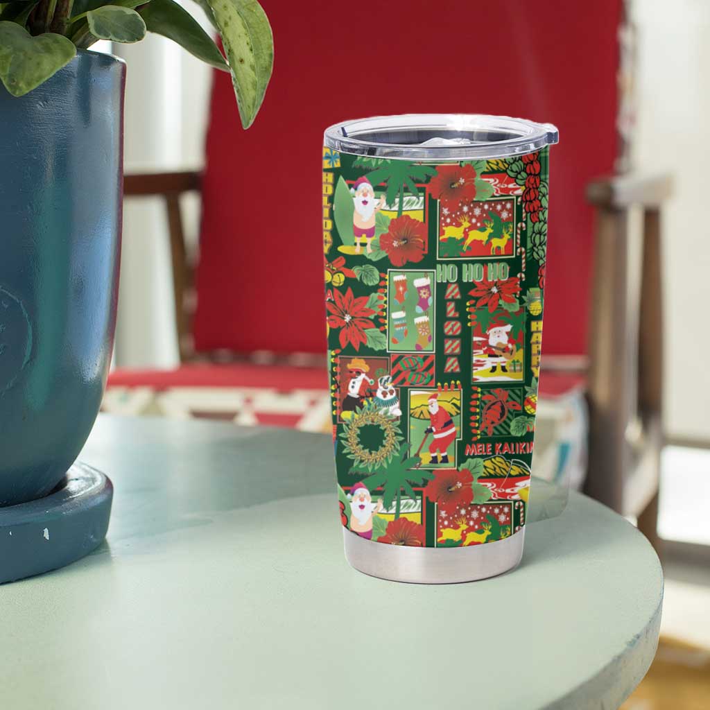 Mele Kalikimaka Pakalana Pikake Lei Tumbler Cup Hawaiian Rodeo Paniolo Ulaula Palaka LT9 - Polynesian Pride