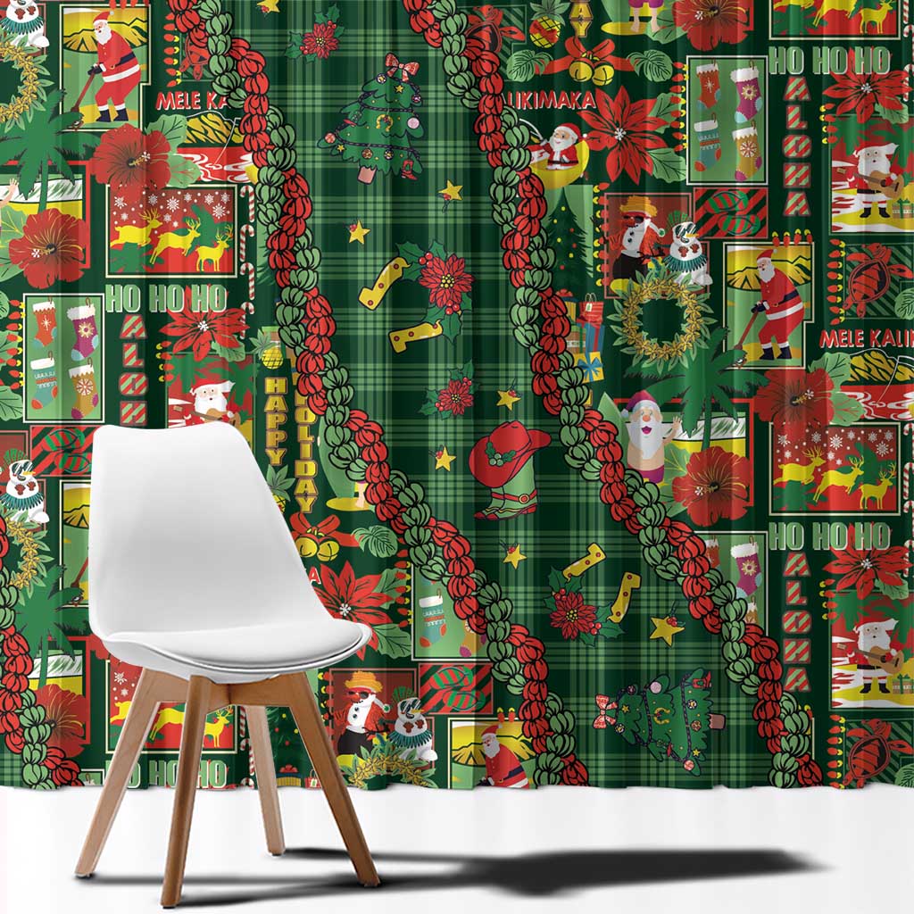 Mele Kalikimaka Pakalana Pikake Lei Window Curtain Hawaiian Rodeo Paniolo Ulaula Palaka LT9 - Polynesian Pride