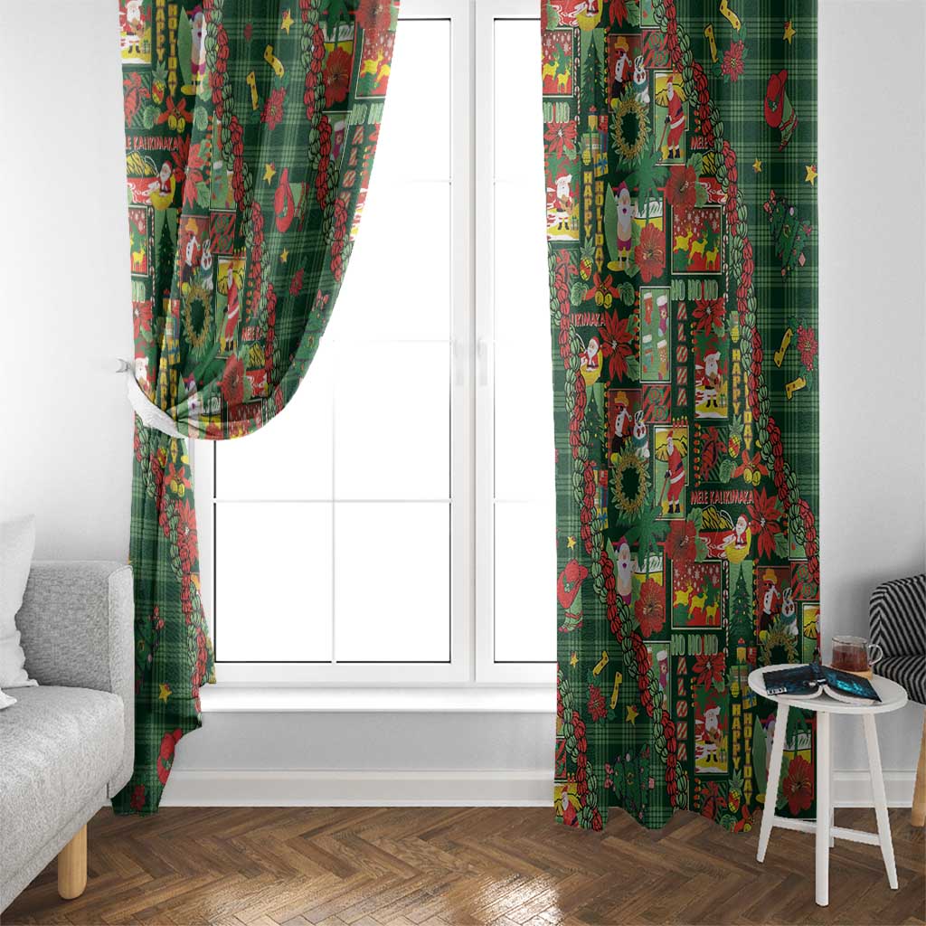 Mele Kalikimaka Pakalana Pikake Lei Window Curtain Hawaiian Rodeo Paniolo Ulaula Palaka LT9 - Polynesian Pride