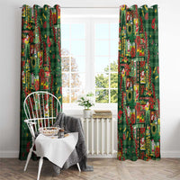 Mele Kalikimaka Pakalana Pikake Lei Window Curtain Hawaiian Rodeo Paniolo Ulaula Palaka LT9 - Polynesian Pride