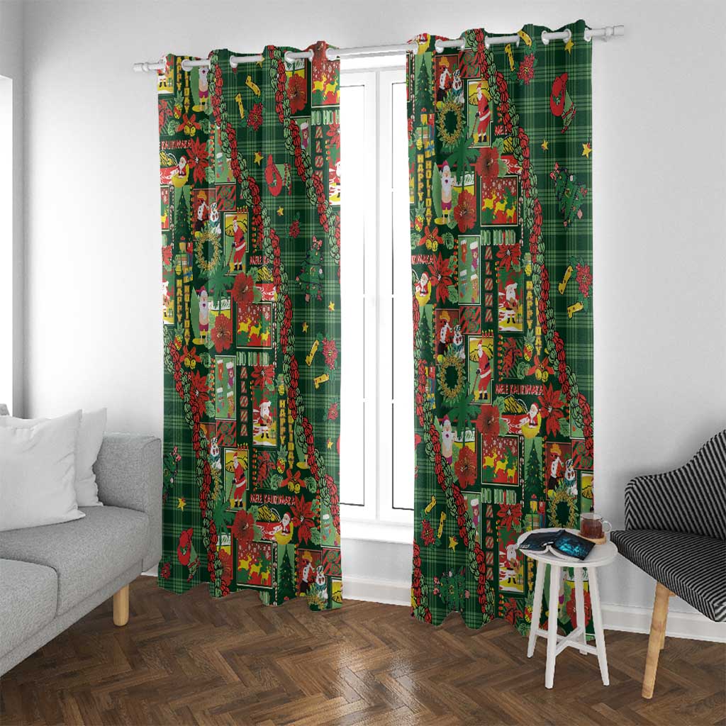 Mele Kalikimaka Pakalana Pikake Lei Window Curtain Hawaiian Rodeo Paniolo Ulaula Palaka LT9 With Grommets Red - Polynesian Pride
