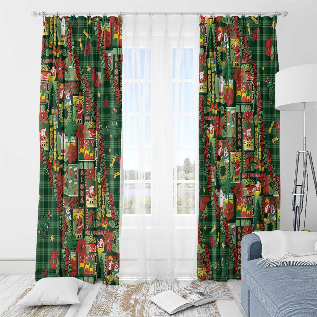 Mele Kalikimaka Pakalana Pikake Lei Window Curtain Hawaiian Rodeo Paniolo Ulaula Palaka LT9 - Polynesian Pride