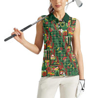 Mele Kalikimaka Pakalana Pikake Lei Women Sleeveless Polo Shirt Hawaiian Rodeo Paniolo Ulaula Palaka LT9 - Polynesian Pride