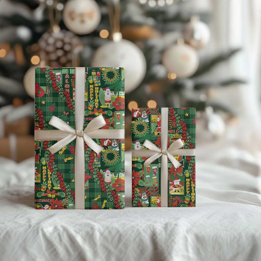 Mele Kalikimaka Pakalana Pikake Lei Wrapping Paper Hawaiian Rodeo Paniolo Ulaula Palaka LT9 - Polynesian Pride
