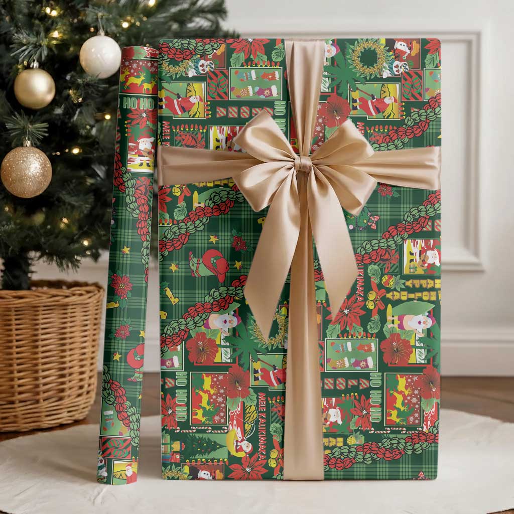 Mele Kalikimaka Pakalana Pikake Lei Wrapping Paper Hawaiian Rodeo Paniolo Ulaula Palaka LT9 - Polynesian Pride