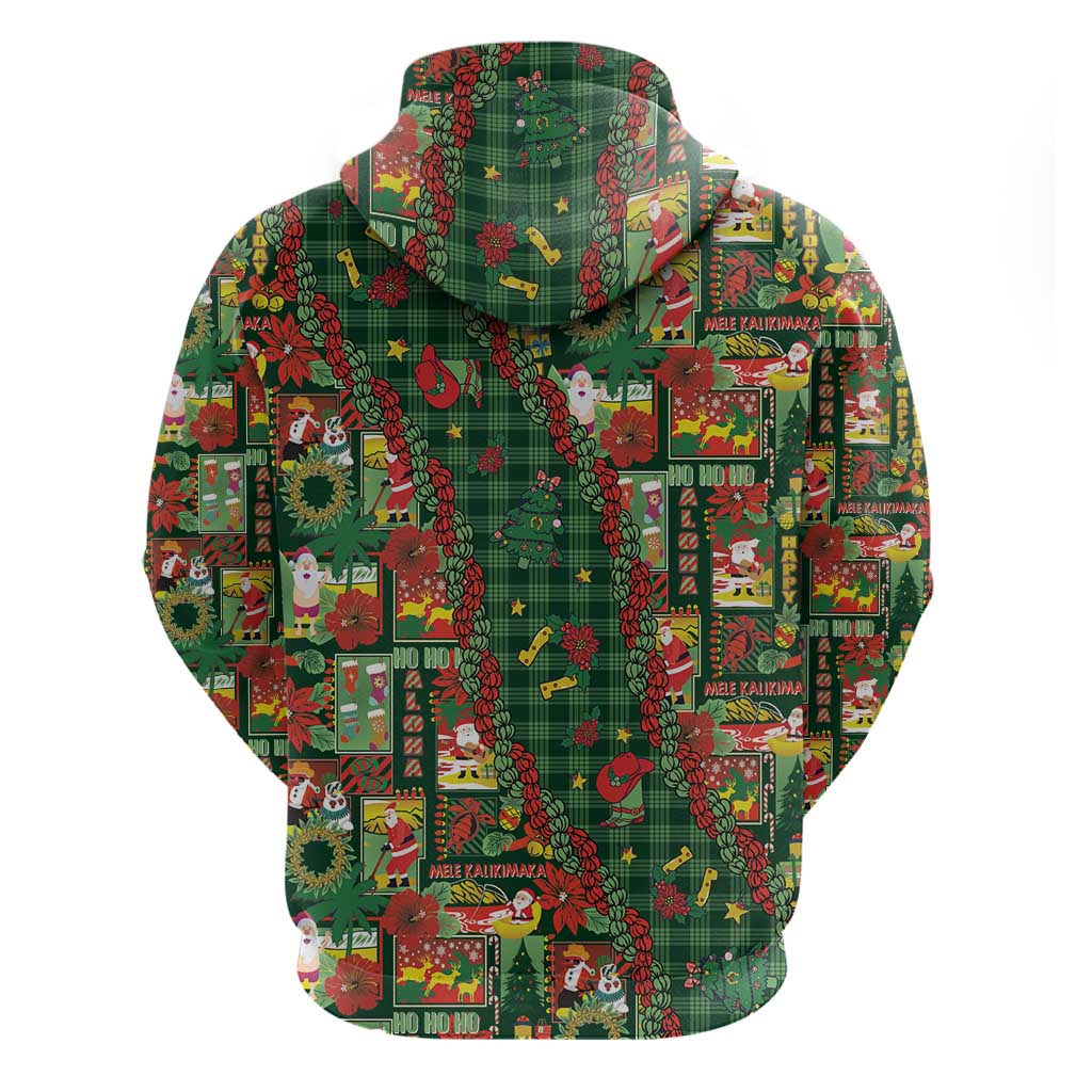 Mele Kalikimaka Pakalana Pikake Lei Zip Hoodie Hawaiian Rodeo Paniolo Ulaula Palaka LT9 - Polynesian Pride