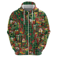 Mele Kalikimaka Pakalana Pikake Lei Zip Hoodie Hawaiian Rodeo Paniolo Ulaula Palaka LT9 - Polynesian Pride