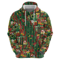 Mele Kalikimaka Pakalana Pikake Lei Zip Hoodie Hawaiian Rodeo Paniolo Ulaula Palaka LT9 - Polynesian Pride