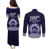 Tonga Queen Salote College 100 years Couples Matching Puletasi and Long Sleeve Button Shirt QSC 1926-2026 Tongan Pattern