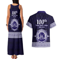 Tonga Queen Salote College 100 years Couples Matching Tank Maxi Dress and Hawaiian Shirt QSC 1926-2026 Tongan Pattern LT9 - Polynesian Pride