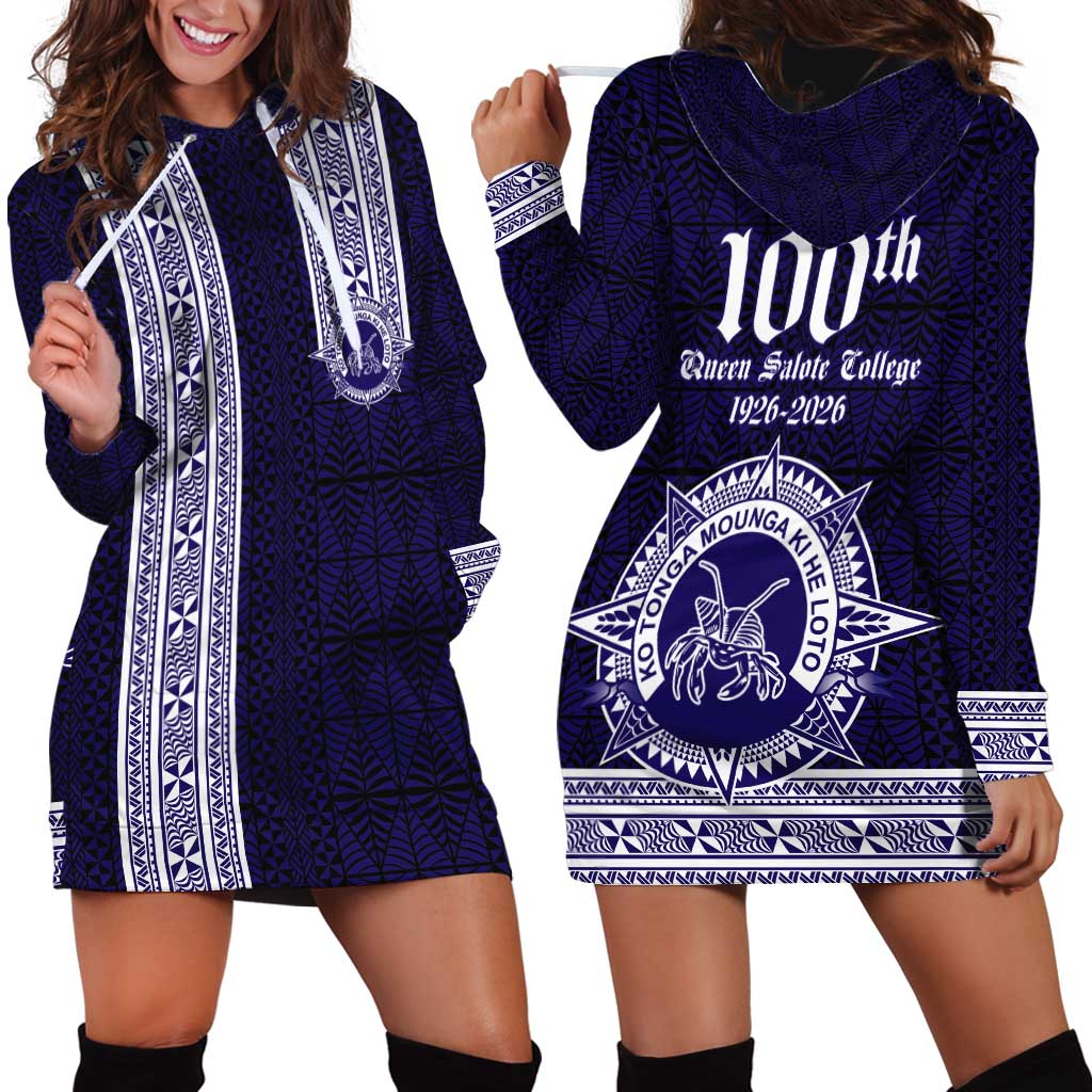 Tonga Queen Salote College 100 years Hoodie Dress QSC 1926-2026 Tongan Pattern LT9 - Polynesian Pride