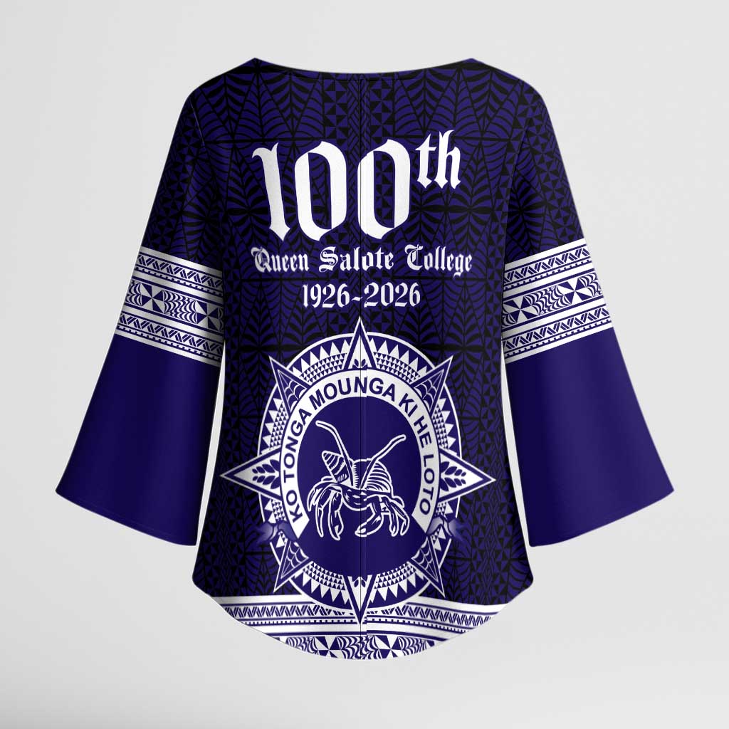 Tonga Queen Salote College 100 years Kimono Sleeve Blouse QSC 1926-2026 Tongan Pattern LT9 - Polynesian Pride