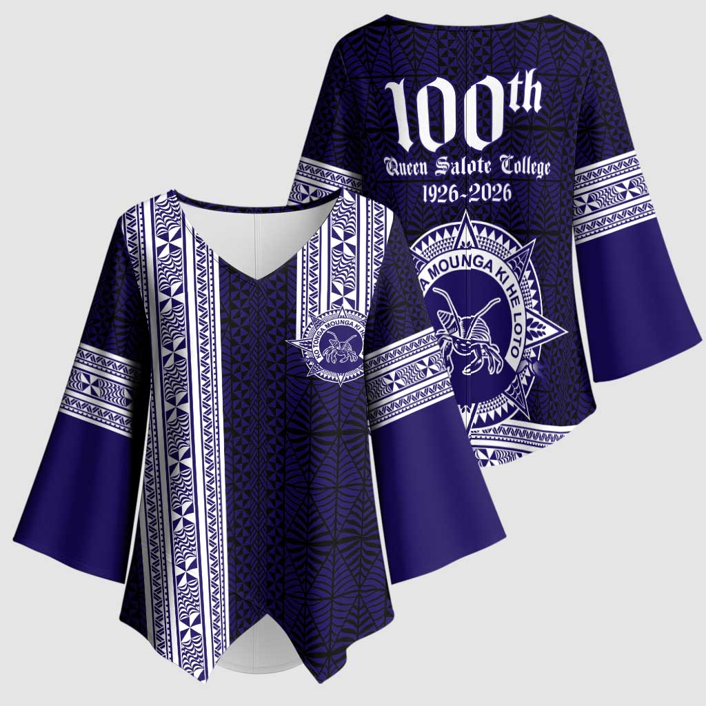 Tonga Queen Salote College 100 years Kimono Sleeve Blouse QSC 1926-2026 Tongan Pattern LT9 - Polynesian Pride