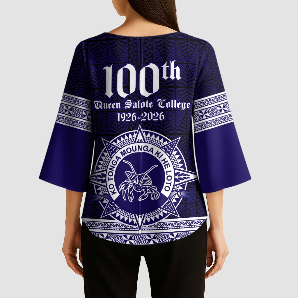 Tonga Queen Salote College 100 years Kimono Sleeve Blouse QSC 1926-2026 Tongan Pattern LT9 - Polynesian Pride