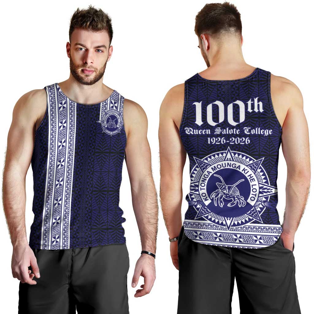 Tonga Queen Salote College 100 years Men Tank Top QSC 1926-2026 Tongan Pattern