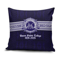 Tonga Queen Salote College 100 years Pillow Cover QSC 1926-2026 Tongan Pattern LT9 Blue - Polynesian Pride