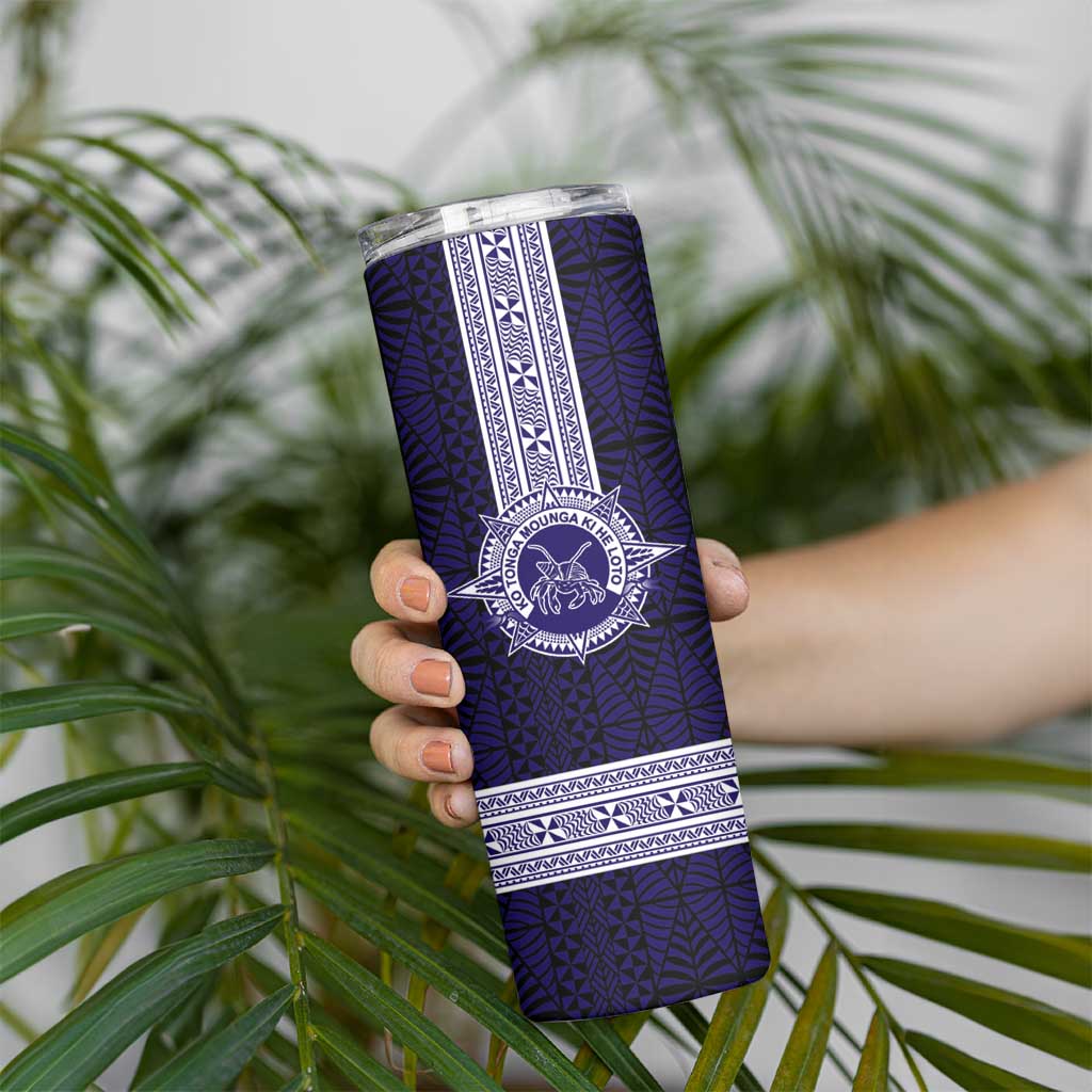 Tonga Queen Salote College 100 years Skinny Tumbler QSC 1926-2026 Tongan Pattern LT9 - Polynesian Pride