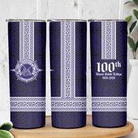Tonga Queen Salote College 100 years Skinny Tumbler QSC 1926-2026 Tongan Pattern LT9 - Polynesian Pride