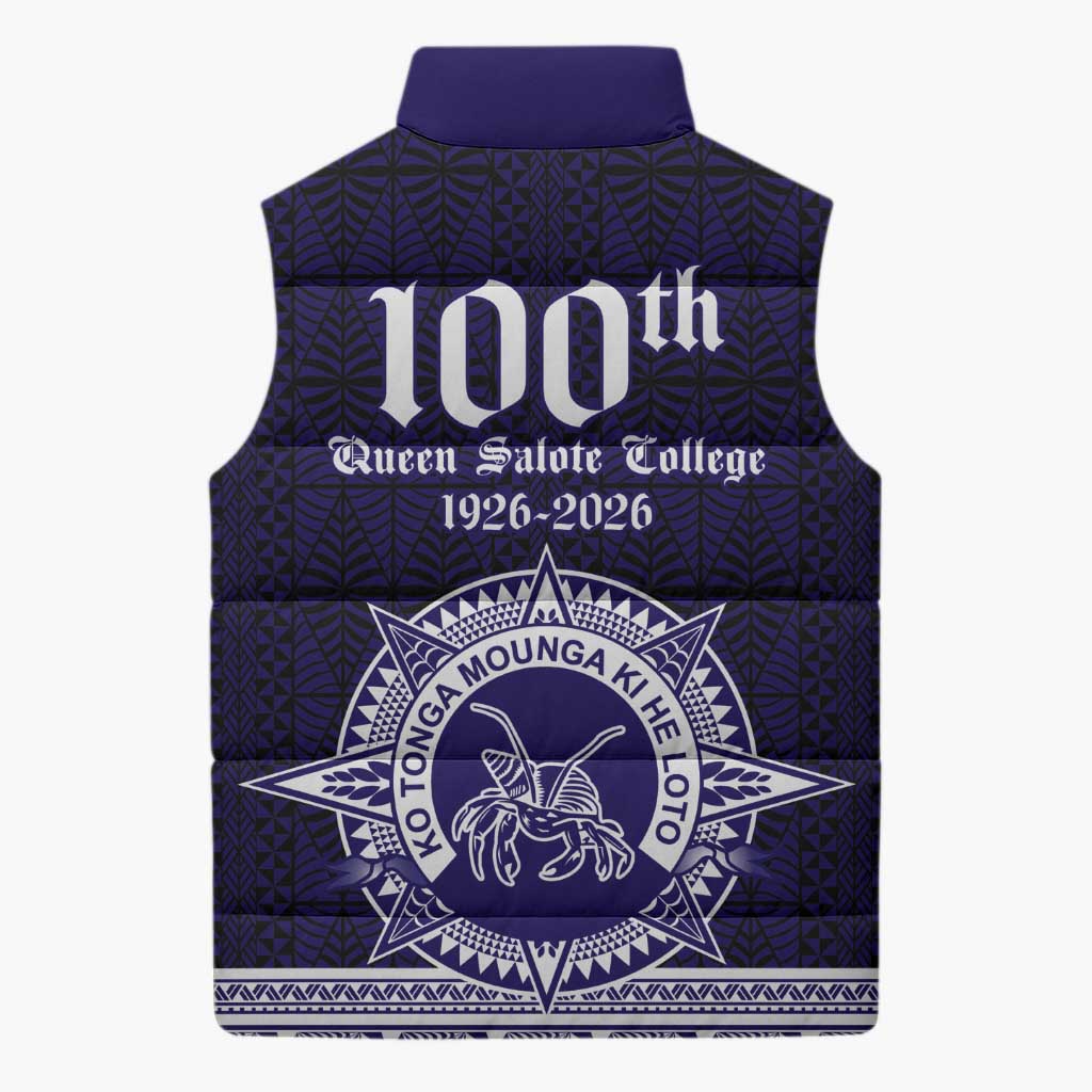 Tonga Queen Salote College 100 years Sleeveless Puffer Jacket QSC 1926-2026 Tongan Pattern