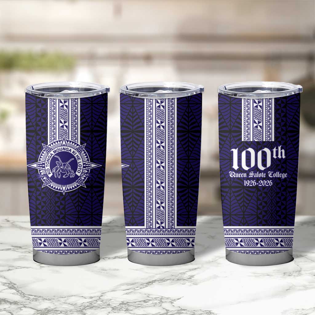 Tonga Queen Salote College 100 years Tumbler Cup QSC 1926-2026 Tongan Pattern LT9 - Polynesian Pride