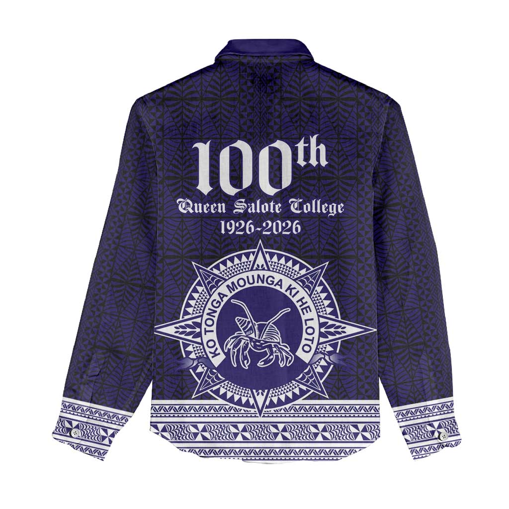 Tonga Queen Salote College 100 years Women Casual Shirt QSC 1926-2026 Tongan Pattern LT9 - Polynesian Pride