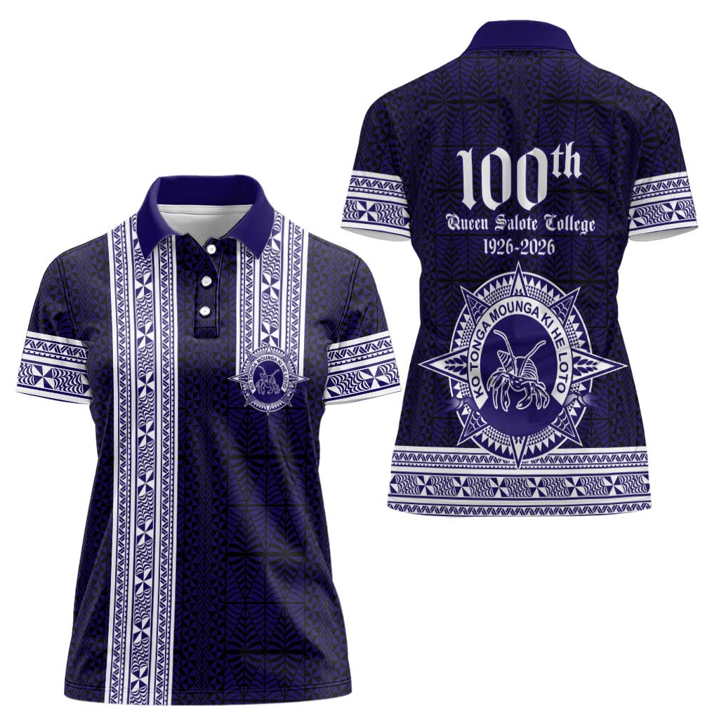 Tonga Queen Salote College 100 years Women Polo Shirt QSC 1926-2026 Tongan Pattern LT9 - Polynesian Pride