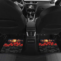Kangaroo-Kiwi Soldier ANZAC Personalised Car Mats Golden Wattle and Pohutukawa Flowers LT9 Set 2pcs - Back Black - Polynesian Pride
