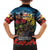 Kangaroo-Kiwi Soldier ANZAC Personalised Family Matching Off Shoulder Short Dress and Hawaiian Shirt Golden Wattle and Pohutukawa Flowers